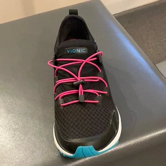 Vionic Black Sneakers with Pink and Blue Accents - Picture 4 of 5